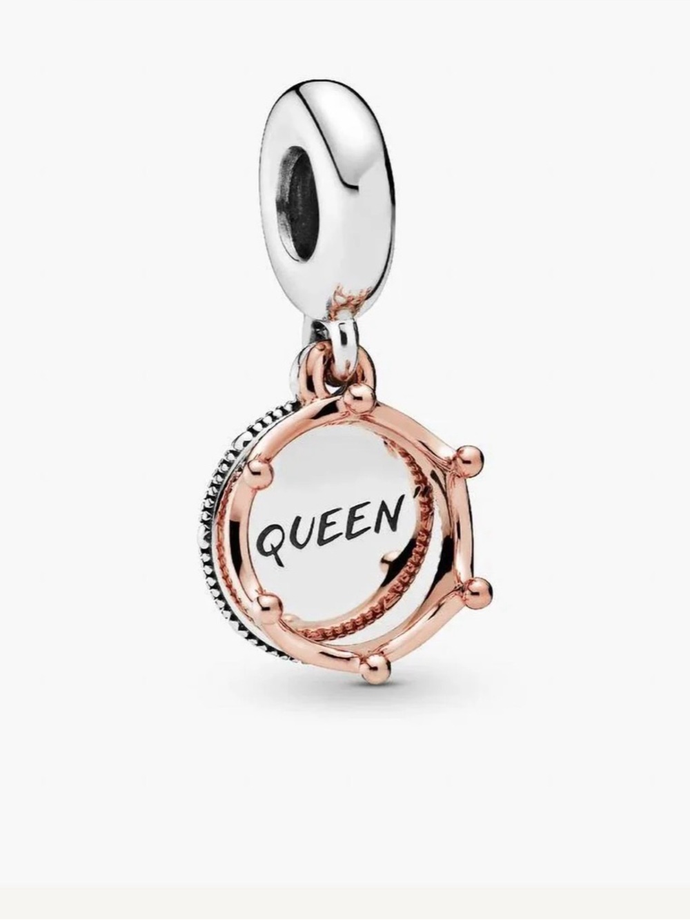 Pandora Two-Tone Queen Crown Charm - Rose Gold & Silver